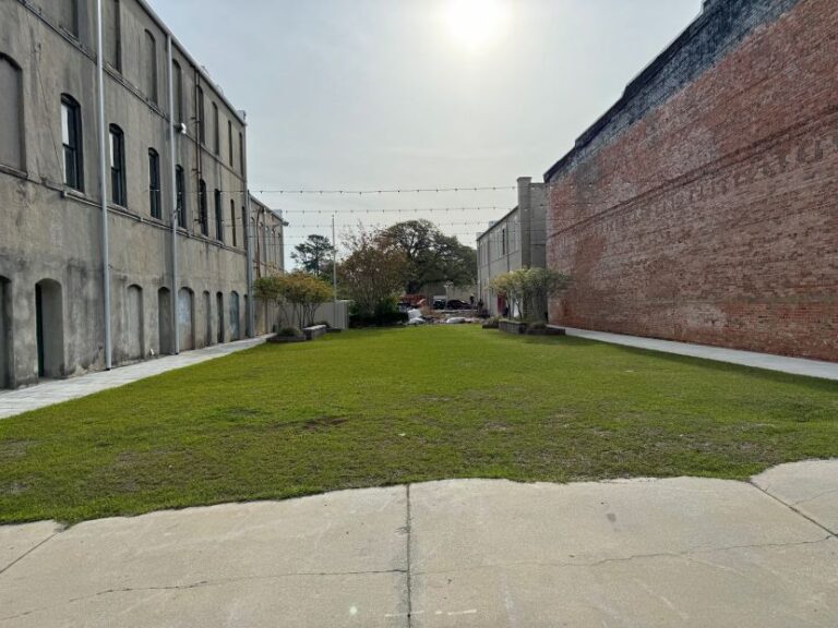 The downtown pocket park, seen here, will soon be the site of a cryptocurrency mine.