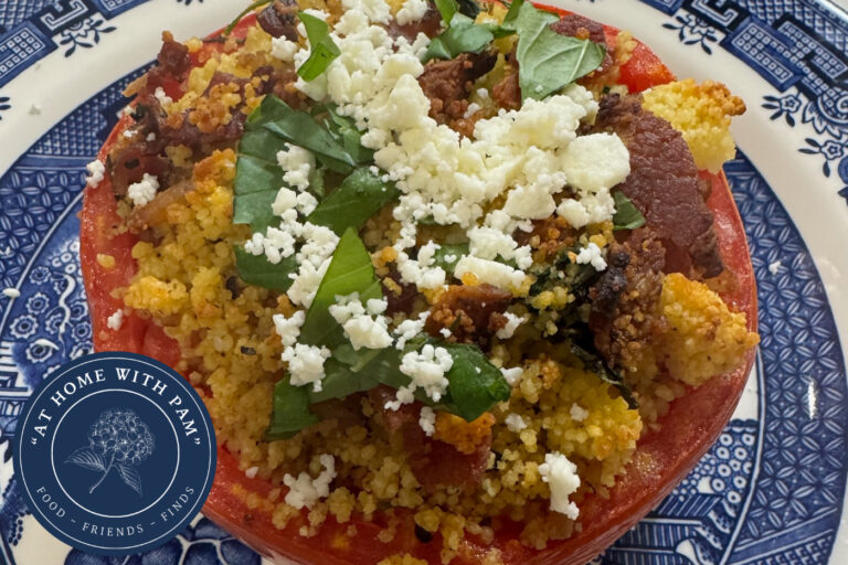 At Home with Pam - Bacon-Spinach & Couscous Stuffed Tomatoes