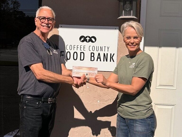 Douglas First Methodist Church donates $1,000 to Coffee County Food Bank