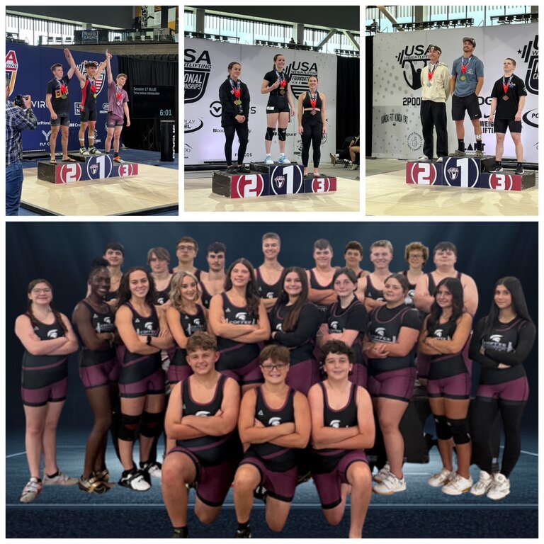 Coffee weightlifters enjoy record-setting trip to national meet in Colorado Springs